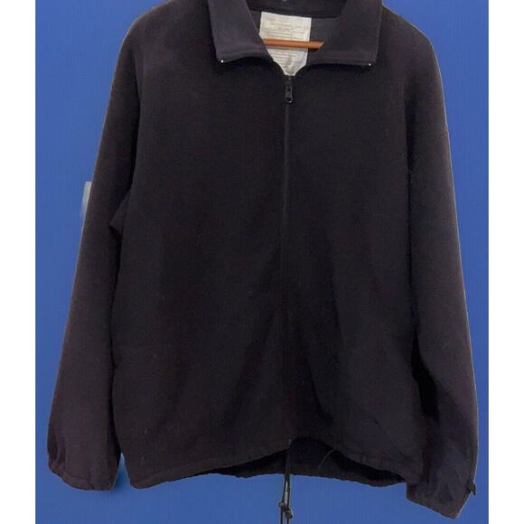 Tru-Spec Micro Fleece Liner Jacket Black Bungee Waist Mock Neck Zip - Picture 1 of 4